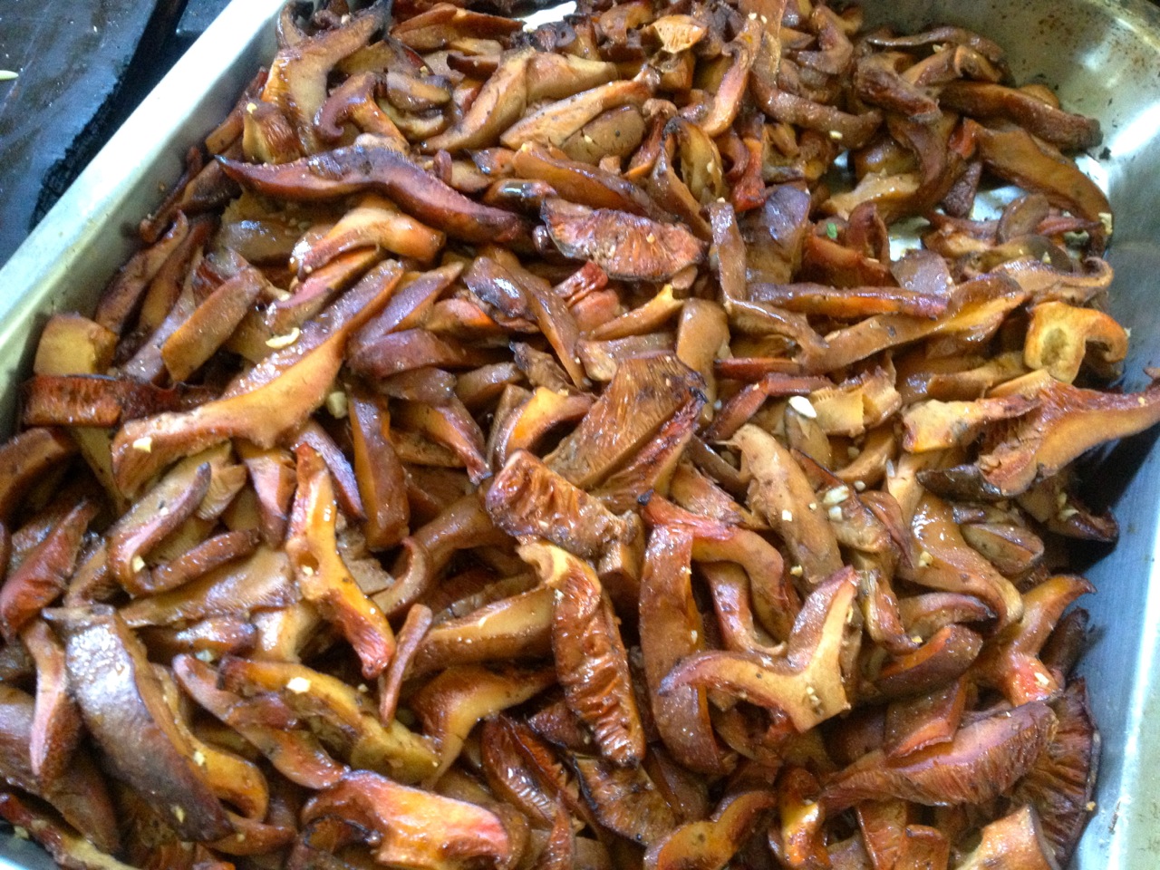 Saffron Milk Caps sautéed in butter and then slow roasted