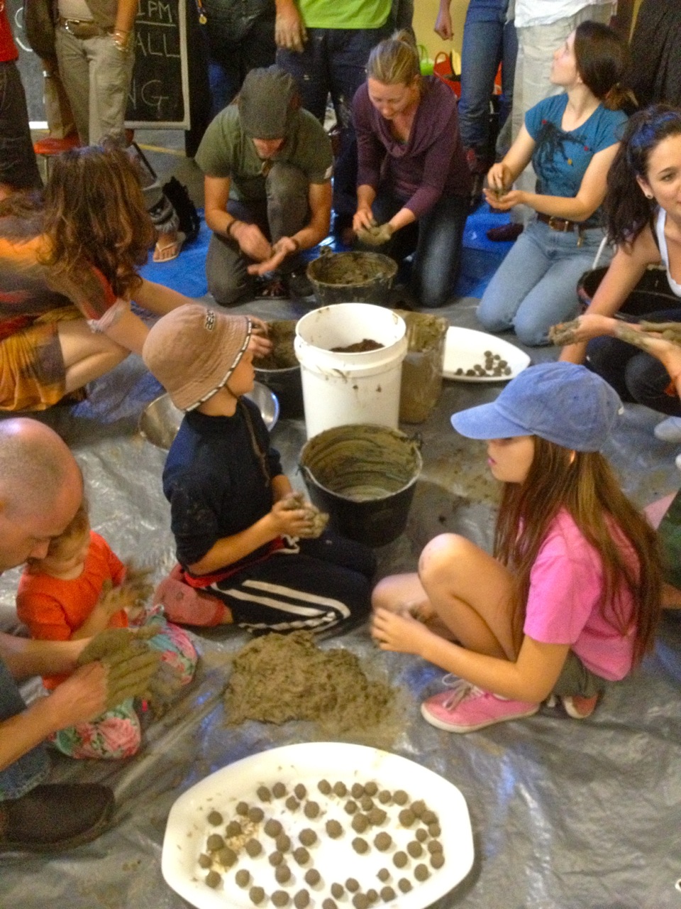 Seed ball making workshop. We went for an edibles/pollinator mix for these: zinnias, calendula, fennel, parsley