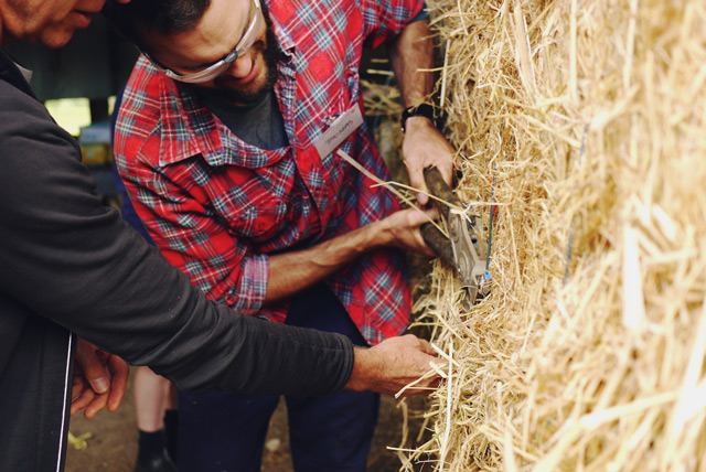 strawbale building at Milkwood's Natural Building course