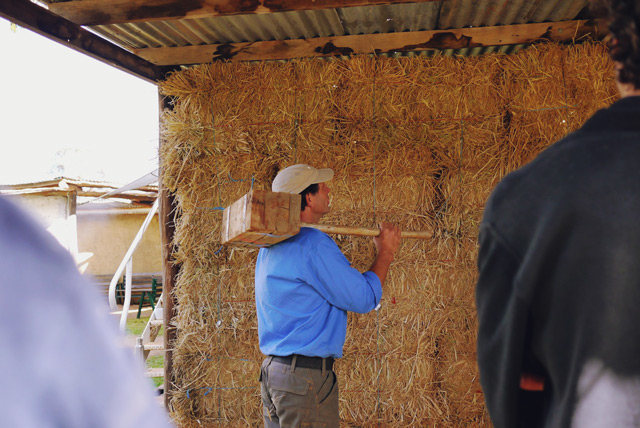 strawbale building at Milkwood's Natural Building course