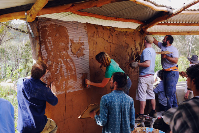 earth rendering at Milkwood's Natural Building course