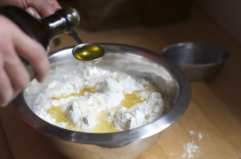 Mixing up the dough